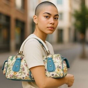 Y2K Floral multi colored Shoulder Bag with long strap. Brand new